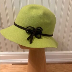Filippo Catarzi Italy 100% Wool Bucket Hat Made In Italy Chartreuse Green Clean!